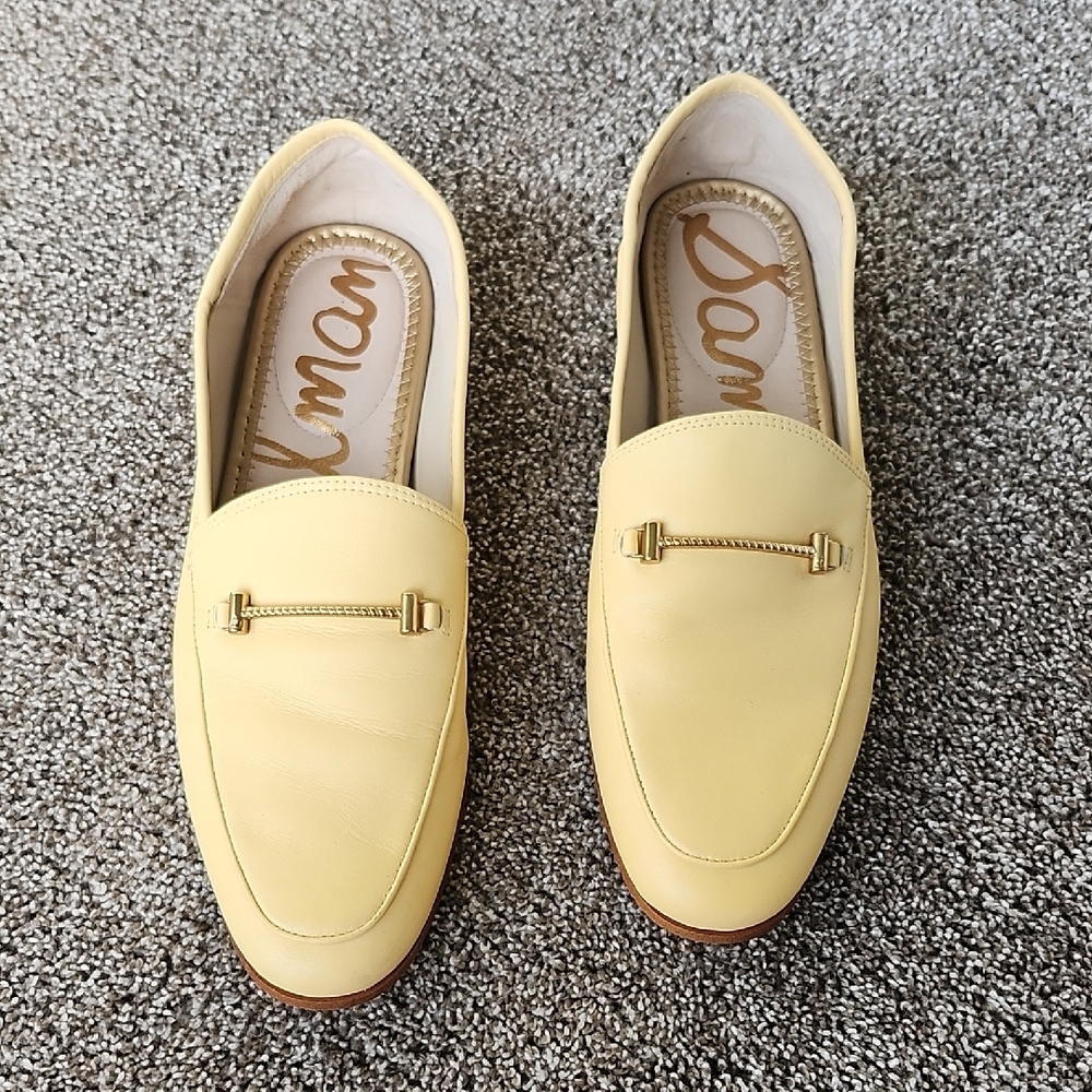 Sam Edelman Yellow Leather Slip-On Loafers with Horsebit Detail -Mens size 10